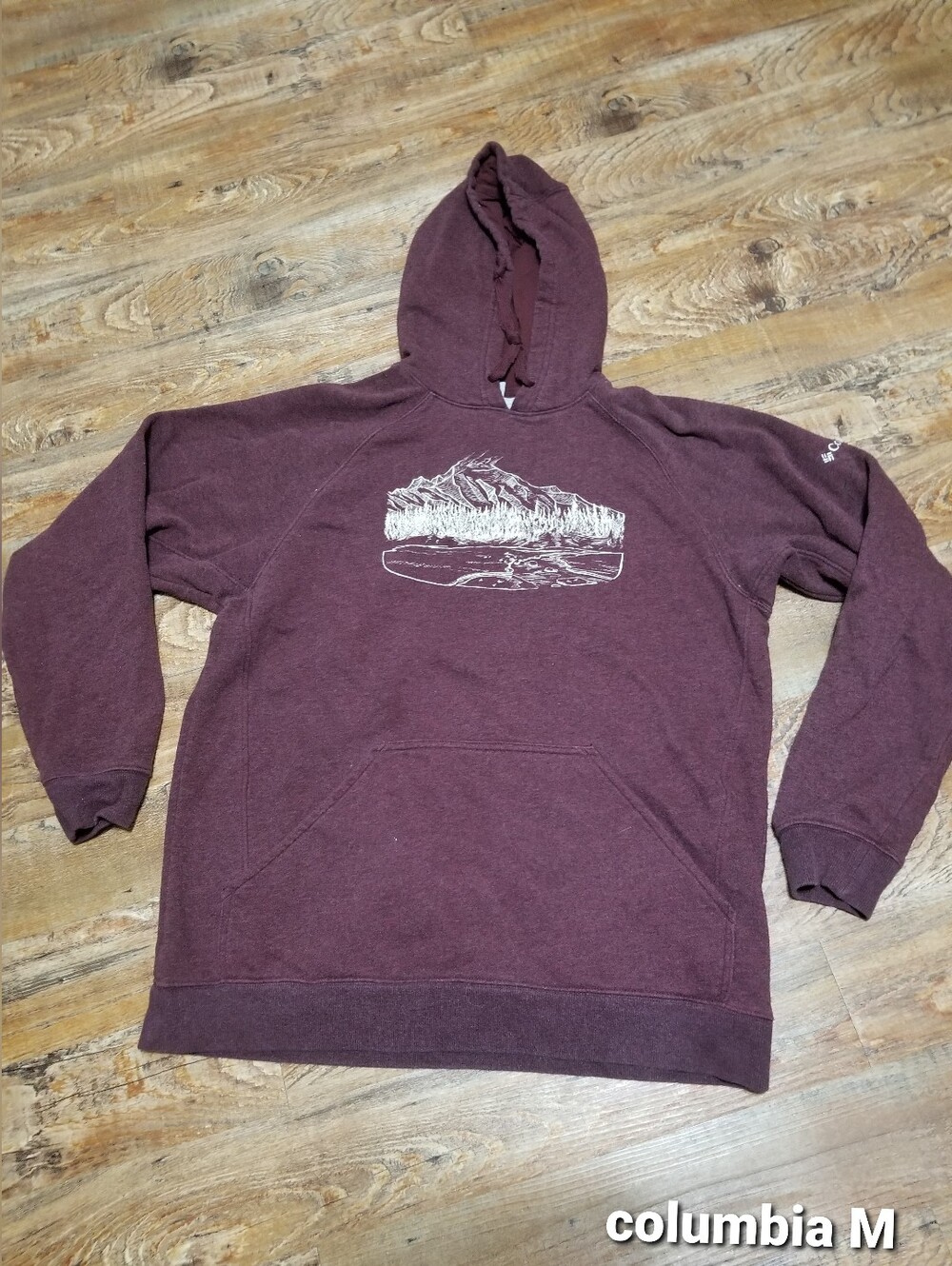 Columbia Hoodie Medium Burgundy Sweatshirt